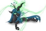  alpha_channel changeling female feral friendship_is_magic green_eyes green_hair hair horn long_hair my_little_pony queen_chrysalis_(mlp) smile solo wings xonxt 