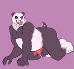  anthro balls bear belly biceps big_muscles chubby erection fur invalid_color invalid_tag male mammal moogle_(character) musclegut muscles nude overweight panda pecs penis plain_background pose precum ritsukaxan solo tongue tongue_out wicked 