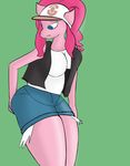  absurd_res anarctifreeze anthro anthrofied big_butt blue_eyes breasts butt chubby cosplay equine female friendship_is_magic hair hi_res horse invalid_color mammal my_little_pony nintendo pinkie_pie_(mlp) plain_background pok&#233;mon pok&eacute;mon thick_thighs video_games 