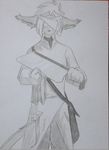  apron bag bandage basitin black_and_white clothing fur gloves greyscale monochrome monochromic pencil plejman saw shadow standing tom_fischbach traditional_media twokinds 