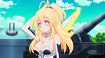  1girl animated animated_gif blonde_hair bouncing_breasts breasts choujigen_game_neptune cleavage large_breasts long_hair neptune_(series) pish solo symbol-shaped_pupils yellow_heart 