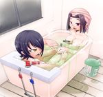  :d bath bathtub breasts bucket censored cleavage convenient_censoring kantai_collection large_breasts multiple_girls nude open_mouth purple_eyes purple_hair senbazuru_(kayaragusa) shared_bathing short_hair smile tatsuta_(kantai_collection) tenryuu_(kantai_collection) water yellow_eyes 