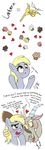  &lt;3 blonde_hair blush comic derpy_hooves_(mlp) dialog discord_(mlp) draconequus duo english_text equine female feral food friendship_is_magic fur grey_fur hair horn horse joakaha male mammal muffin my_little_pony plain_background pony red_eyes tears text white_background yellow_eyes 
