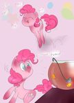  absurd_res blue_eyes comic cutie_mark dialog drink english_text equine eyes_closed female feral friendship_is_magic fur hair happy hi_res hopping horse ladle mammal my_little_pony pink_fur pink_hair pinkie_pie_(mlp) pony smile solo text theponybox696 tongue 
