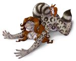  big_breasts breasts brown_fur brown_hair claws duo eyes_closed feline female fur hair leopard long_hair mammal nude plain_background pussy rodent smile snow_leopard spots squirrel stretching white_background 