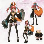  :&gt; animal_ears bow breasts character_sheet cleavage fate/extra fate/extra_ccc fate_(series) fox_ears fox_tail hair_bow hat high_heels highres large_breasts multiple_views pink_hair tail tamamo_(fate)_(all) tamamo_no_mae_(fate) turnaround twintails yellow_eyes 