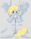  amber_eyes blonde_hair clothing derpy_hooves_(mlp) equine female feral friendship_is_magic fur grey_fur hair hi_res horse kcday long_hair looking_at_viewer mammal my_little_pony open_mouth pegasus pony shirt smile teeth wings yellow_eyes 