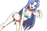  1girl bikini blue_eyes blue_hair bra breasts cleavage female kotoura-san long_hair mifune_yuriko solo swimsuit underwear 