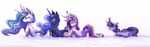  blue_eyes blue_fur blue_hair crown cutie_mark equine eyes_closed female feral friendship_is_magic frown fur group hair horn horse inuhoshi-to-darkpen long_hair looking_back mammal multi-colored_hair my_little_pony pony princess princess_cadance_(mlp) princess_celestia_(mlp) princess_luna_(mlp) purple_eyes purple_fur purple_hair royalty smile twilight_sparkle_(mlp) water white_fur winged_unicorn wings 