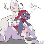  balls breasts claws dickgirl erection imminent_rape intersex invalid_tag lemon_smoothie male mienshao nintendo nipples penis pok&#233;mon pok&eacute;mon red_eyes size_difference vein video_games weavile 
