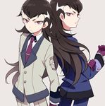  bad_id bad_pixiv_id danball_senki danball_senki_wars dual_persona gloves houjou_muraku long_hair male_focus multiple_boys necktie purple_eyes simple_background tsukuyomi_03 uniform 