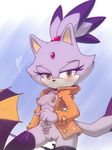  &lt;3 amber_eyes black_nose blaze_the_cat blush breasts cat clitoris clothing coat feline female fur legwear looking_at_viewer mammal nancher nipples purple_fur pussy pussy_juice sega solo sonic_(series) stockings white_fur 