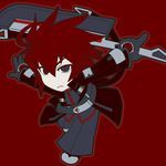  alternate_color alternate_hair_color blazblue chibi flat_color grey_eyes heterochromia male_focus ragna_the_bloodedge red_eyes red_hair solo 