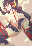  bad_id bad_pixiv_id black_hair blue_eyes breasts clenched_teeth d: elbow_gloves garter_straps gloves kill_la_kill matoi_ryuuko medium_breasts memeo_(candy_house) microskirt multicolored_hair navel open_mouth red_hair revealing_clothes senketsu short_hair skirt suspenders teeth thighhighs thighs two-tone_hair underboob v-shaped_eyebrows 