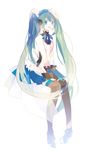 7th_dragon_(series) 7th_dragon_2020 bad_id bad_pixiv_id detached_sleeves green_eyes green_hair hatsune_miku long_hair sitting solo thighhighs twintails very_long_hair vocaloid white_background z2201199 