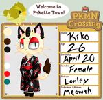  avian beak bird cat clothing color_swatch crossover english_text feathers feline female fur japanese_clothing kimono looking_at_viewer lovelesskia makeup mammal meowth nintendo pok&#233;mon pok&eacute;mon text video_games wings 