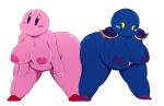  alternate_species areola belly bent_over big_breasts big_butt blue_eyes blush breasts butt crossgender duo female frown huge_butt humanoid humanoidized inverted_nipples kirby kirby_(series) looking_at_viewer meta_knight nintendo nipples nude overweight overweight_female pink_skin simple_background smile sssonic2 thick_thighs video_games voluptuous waddling_head white_background wide_hips yellow_eyes 
