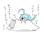  ahoge bad_id bad_pixiv_id bed_sheet blazblue chibi eyepatch kuro_yuzu nu-13 ragna_the_bloodedge translated 