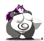  balls breasts bulge bursting_clothes canine chubby claws dickgirl eyewear female fox gender_transformation gillpanda glasses hair hybrid intersex male mammal obese overweight penis solo transformation weight_gain wide_hips 