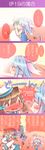  &gt;_&lt; 4koma ? ?!! blue_hair blush bow breast_press closed_eyes comic coroha covering_face drooling error_musume full-face_blush gradient_hair hair_bow hat hat_removed headwear_removed highres i-19_(kantai_collection) kantai_collection kiss kneeling_girl_(kantai_collection) light long_hair multicolored_hair multiple_girls name_tag one-piece_swimsuit open_mouth pink_hair purple_eyes red_eyes ruined_for_marriage running sailor_hat saliva saliva_trail school_swimsuit school_uniform serafuku smile solid_circle_eyes sweat swimsuit tears translated twintails wavy_mouth |_| 