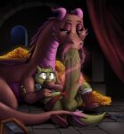 anthro balls bedroom_eyes big_penis bodily_fluids chipchell clothing coin covering covering_mouth defeated_hero detailed_background dominant dragon duo expansion expansion_while_penetrating female forced genital_growth genitals gold_(metal) gold_coin growth hi_res huge_penis hyper hyper_genitalia hyper_penis kobold larger_dom larger_female male male/female male_raped medieval mythological_creature mythological_scalie mythology narrowed_eyes night oral oral_penetration penetration penis penis_growth pinned pinned_to_ground rape saliva scalie seductive sex size_difference smaller_male tears torn_clothing vein veiny_penis