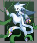 2025 anthro biped black_nose blush blush_lines bodily_fluids bound breasts featureless_breasts featureless_crotch female female_anthro fur guardian_spirit hi_res hooves leg_grab long_ears long_tail looking_back microsoft multicolored_body nude nude_female open_mouth ori_(series) plant purple_sclera raised_leg rear_view restrained restrained_by_tentacles side_boob simple_background solo suspension sweat sweatdrop tail tentacles unguligrade vines white_body white_eyes white_fur white_tail xbox_game_studios yuanmin