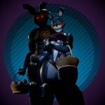 1:1 2025 3d_(artwork) 4_fingers abs animatronic anthro atumalaca bare_shoulders basket big_breasts black_bottomwear black_clothing black_fingerless_gloves black_gloves black_handwear black_shorts blue_body bottomwear bracelet breast_size_difference breasts buckteeth candy chest_wraps chocolate chocolate_egg clothed clothing collar container crossgender dessert digital_media_(artwork) duo easter easter_egg egg english_text eyelashes female fingerless_gloves fingers fishnet_clothing fishnet_leggings fishnet_legwear five_nights_at_freddy's five_nights_at_freddy's_2 food glistening glistening_body gloves glowing glowing_eyes green_eyes handwear hi_res holding_basket holding_container holding_easter_egg holding_egg holding_object holidays hotpants jewelry lagomorph larger_anthro larger_female leggings legwear leporid looking_at_viewer machine mammal mtf_crossgender off_shoulder pattern_clothing pattern_shirt pattern_topwear purple_eyelids rabbit red_eyes robot robot_anthro scottgames shirt shorts size_difference smaller_anthro smaller_female smile smiling_at_viewer soft_abs spiked_bracelet spiked_collar spikes striped_clothing striped_shirt striped_topwear stripes teeth text thick_thighs topwear toy_bonnie_(fnaf) under_boob wide_hips withered_bonnie_(fnaf) wraps