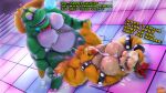 16:9 2026 3_toes 3d_(artwork) amphibian anal anal_penetration anthro armband artist_logo belly biceps big_muscles big_pecs big_penis blue_eyes bodily_fluids bowser bracelet bubble collar crown cum cum_on_self dialogue digital_media_(artwork) disco_floor dragon_koopa duo feet frog genital_fluids genitals green_body hair headgear hi_res jewelry koopa logo male male/male mario_bros moonwulf motion_blur muscular nintendo nipples nude on_the_floor orgasm overweight pecs penetration penile penile_penetration penis penis_in_ass red_hair scalie sex source_filmmaker_(artwork) speech_bubble spiked_armband spiked_bracelet spiked_collar spikes thick_arms thick_thighs toes wart_(mario) white_belly widescreen yellow_body