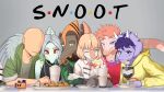 16:9 2026 3_horns 4k 5_fingers absurd_res amber_eyes anon_(snoot_game) anthro bald beverage blonde_hair bob_cut bone_frill bow_ribbon broccoli brother_(lore) brother_and_sister_(lore) brown_body brown_hair brown_scales cavemanon_studios ceratopsian ceratopsid chasmosaurine chicken_meat chicken_nugget clothing collared_shirt crossover crossover_ship digital_drawing_(artwork) digital_media_(artwork) dino_nugget dinosaur dress_shirt drinking_straw dromaeosaurid eyelashes eyeliner eyewear f.r.i.e.n.d.s facial_horn fang_(gvh) feathered_wings feathers female fingers food freckled_face freckles frill_(anatomy) front_view glasses goodbye_volcano_high green_clothing green_jacket green_topwear grey_body grey_hair grey_scales group hadrosaurid hair halter_top head_crest hi_res hoodie horn human jacket jewelry ko_op_(game_developer) light-skinned_male light_body light_scales light_skin long_hair looking_at_viewer makeup male mammal marginocephalian meat metal_gear_raymba milkshake multi_horn multicolored_body multicolored_scales naomi_(gvh) naser_(gvh) necklace nose_horn one_eye_closed orange_body orange_hair orange_scales ornithischian ornithopod parasaurolophus pink_body pink_scales plant prehistoric_species pterodactylus pterosaur purple_body purple_eyes purple_hair purple_scales red_clothing red_shirt red_tank_top red_topwear reed_(gvh) reptile saurischian scales scalie sharkudon shirt sibling_(lore) silly_straw sister_(lore) sleeveless_shirt smile snoot_game snout sundae tank_top teal_eyes theropod topwear triceratops trish_(gvh) two_tone_body two_tone_scales using_wings vegetable velociraptor white_body white_scales widescreen wing_hug wings yellow_clothing yellow_eyes yellow_hoodie yellow_topwear