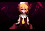  blonde_hair blood fangs flandre_scarlet hat red_eyes short_hair solo tears touhou wings yokoyari_mengo 