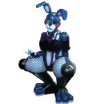 1:1 2025 3_toes 3d_(artwork) 4_fingers animatronic anthro atumalaca bare_shoulders black_clothing black_fingerless_gloves black_gloves black_handwear black_legwear black_panties black_stockings black_underwear blue_body bow_tie bracelet breasts buckteeth clothed clothing collar crop_top crossgender crouching digital_media_(artwork) eyelashes feet female fingerless_gloves fingers fishnet_clothing fishnet_leggings fishnet_legwear five_nights_at_freddy's five_nights_at_freddy's_2 full-length_portrait glistening glistening_body gloves green_eyes handwear hi_res jewelry lagomorph leggings legwear leporid looking_at_viewer machine mammal medium_breasts midriff mtf_crossgender off_shoulder panties pattern_clothing pattern_shirt pattern_topwear portrait purple_bow_tie purple_eyelids rabbit robot robot_anthro scottgames shirt simple_background solo spiked_bracelet spiked_collar spikes spread_legs spreading stockings striped_clothing striped_shirt striped_topwear stripes teeth thick_thighs toeless_legwear toeless_stockings toes topwear toy_bonnie_(fnaf) underwear ventral_groove white_background wide_hips