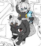 2026 absurd_res after_orgasm ahoge anthro aquatic biped black_body black_fur blue_eyes bottomless bottomless_anthro bottomless_male canid canine casual_sex censor_bar censored censored_genitalia censored_penis cheek_tuft clothed clothed_anthro clothed_male clothing controller digital_drawing_(artwork) digital_media_(artwork) duo electronics erection facial_tuft fin flat_colors fur genitals glans grey_body grey_fur grey_hair hair half-closed_eyes hi_res high-angle_view humanoid_genitalia humanoid_penis hybrid interspecies jersey long_tail male male/male male_anthro mammal monotone_body monotone_fur monotone_hair narrowed_eyes nude nude_anthro nude_male open_mouth open_smile orange_eyes penis plantigrade sex shirt short_hair sketch slim slim_anthro slim_male smile straight_hair tail tail_fin television topwear tuft uro0000