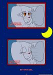 2spot_studio absurd_res animate_inanimate anthro bed bloody_bunny bloody_bunny_(series) blush comic cosmic_background crescent_moon dialogue digital_drawing_(artwork) digital_media_(artwork) doll english_text eyelashes eyes_closed female fur furniture hi_res hug hugging_object hugging_pillow lagomorph leporid light_blush living_doll lying mammal moon multicolored_eyes night on_bed otakon_(artist) pillow pillow_grab rabbit red_eyes red_nose sky sleeping solo star starry_background starry_sky stitch_(sewing) tagme tail tail_motion tailwag text white_body white_fur yellow_eyes