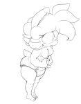 anthro barefoot breasts clothed clothing diaper diaper_only eulipotyphlan eyelashes fan_character feet female hair hands_together hedgehog mammal monochrome nervous sega simple_background solo sonic_the_hedgehog_(series) sophie_(argento) sophiepoof standing tail topless wearing_diaper