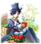  apple bad_id bad_pixiv_id food frederic_chopin fruit fuju hat male_focus solo trusty_bell 