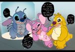 3_toes 4_arms 4_fingers 4_toes 96panda absurd_res alien angel_(lilo_and_stitch) antennae_(anatomy) antennae_markings anthro back_spines balls black_bars black_eyes black_speech_bubble blue_body blue_fur blue_nose bodily_fluids bound chest_markings chest_tuft cuckold cuff_(restraint) cum cum_in_vagina cum_inside dialogue dipstick_antennae disney ears_down english_text experiment_(lilo_and_stitch) feet female female_penetrated fingers fur genital_fluids genitals hand_on_face handcuffs head_tuft heart_symbol hi_res humanoid_genitalia humanoid_penis humiliation infidelity lilo_and_stitch male male/female male_penetrating male_penetrating_female markings metal_cuffs motion_lines multi_arm multi_limb multicolored_antennae notched_ear outline overweight pawpads penetration penis penis_humiliation pink_body pink_fur pink_tongue pivoted_ears precum purple_eyes purple_markings purple_nose purple_pawpads red_nose restraints reuben_(lilo_and_stitch) sex shaking shocked slightly_chubby slightly_chubby_anthro slightly_chubby_male small_penis small_penis_humiliation small_tail standing stitch_(lilo_and_stitch) sweat tail text toes tongue tongue_out trembling tuft vein veiny_penis vulva white_markings yellow_body yellow_fur