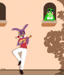 absurd_res amphibian amphibian_humanoid animal_humanoid anthro duo female flower flower_in_mouth frog frog_humanoid glitch_productions hi_res humanoid jax_(tadc) lagomorph leporid looking_at_another lute male mammal mr.foxman musical_instrument plant plucked_string_instrument rabbit ribbit_(tadc) romantic rose_(flower) rose_in_mouth shaded simple_shading smug_face string_instrument the_amazing_digital_circus ukulele