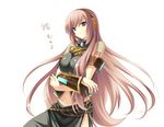  bad_id bad_pixiv_id blue_eyes blue_nails crossed_arms headset long_hair megurine_luka nail_polish pink_hair solo toranosuke vocaloid 