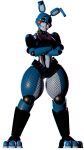 2025 3_toes 3d_(artwork) 9:16 alpha_channel animatronic anthro atumalaca bare_shoulders black_clothing black_gloves black_handwear black_legwear black_stockings blue_body bottomwear bow_tie bracelet breasts buckteeth clothed clothing collar crossed_arms crossgender digital_media_(artwork) eyelashes feet female fishnet_clothing fishnet_leggings fishnet_legwear five_nights_at_freddy's five_nights_at_freddy's_2 full-length_portrait glistening glistening_body gloves green_eyes handwear hi_res hotpants jewelry lagomorph leggings legwear leporid machine mammal mtf_crossgender off_shoulder one_eye_closed pattern_clothing pattern_shirt pattern_topwear portrait purple_bow_tie purple_eyelids purple_one-piece_swimsuit rabbit robot robot_anthro scottgames shirt shorts simple_background solo spiked_bracelet spiked_collar spikes standing stockings striped_clothing striped_shirt striped_topwear stripes teeth thick_thighs toeless_legwear toeless_stockings toes topwear toy_bonnie_(fnaf) transparent_background ventral_groove wide_hips