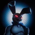 1:1 2026 3d_(artwork) abs anthro atumalaca big_breasts big_ears blue_bow_tie bow_tie breasts buckteeth bust_portrait checkered checkered_background digital_media_(artwork) eyelashes female five_nights_at_freddy's glowing glowing_eyes hi_res icon lagomorph leporid looking_at_viewer mammal muscular muscular_anthro muscular_arms muscular_female nipple_outline open_mouth open_smile pattern_background portrait pupils rabbit red_sclera scottgames simple_background slit_pupils smile smiling_at_viewer solo teeth vanny_(fnaf) whiskers white_body