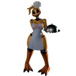 1:1 2025 3_toes 3d_(artwork) animatronic anthro apron apron_only areola areola_slip atumalaca avian barely_visible_areola beakless bird breasts chef chef_hat chicken clothing digital_media_(artwork) english_text eyelashes fangs feet female five_nights_at_freddy's five_nights_at_freddy's_2 full-length_portrait galliform glistening glistening_body hand_behind_back hat headgear headwear hi_res holding_tray looking_at_viewer machine medium_breasts open_mouth open_smile phasianid pink_areola portrait robot robot_anthro scottgames simple_background smile solo standing talons teeth text text_on_clothing toes toy_chica_(fnaf) white_apron white_background white_clothing wide_hips yellow_body