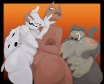 anthro areola big_breasts breasts butt cannibalism claws collar collar_only domestic_cat elemental_creature eyelashes fangs felid feline felis female finger_claws fur genitals grey_body grey_fur guillotina_(mewgenics) hand_on_another's_face hi_res hybrid kaiju mammal mewgenics mineral_fauna nipples nude nude_anthro nude_female overweight overweight_anthro overweight_female pink_areola pink_nipples pyrophina_(mewgenics) red_body red_scales reptile rock rock_creature scales scalie shell sosobingus spiked_collar spikes tail tail_ridge teeth tongue tongue_out vulva white_body zaratana_(mewgenics)