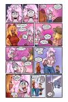 2026 absurd_res anthro armadillo bethany_(jamoart) big_breasts blush blush_stickers bottomwear breasts brown_clothing brown_gloves brown_handwear capybara caviid clothed clothed_anthro clothed_female clothing comic courtney_(jamoart) cricetid denim denim_bottomwear denim_clothing dialogue ear_piercing ear_ring english_text extreme_size_difference female feral floating gloves grey_body group hair hampt_(jamoart) hamster handwear helene_marilyn hi_res hoop_ear_ring jamoart jeans larger_female long_hair male mammal micro_anthro micro_male orange_clothing orange_hair orange_sweater orange_topwear pants piercing pink_hair ring_piercing rodent semi-anthro size_difference smaller_male speech_bubble sweater text topwear xenarthran yellow_eyes
