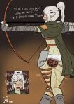 absurd_res accident anthro begging bodily_fluids bow_(weapon) butt clothing crying elf embarrassed english_text fantasy fear_peeing fear_pooping feces feces_in_ass female genital_fluids green_body green_skin hi_res humanoid_pointy_ears not_furry onomatopoeia panties peeing peeing_on_self pointy_ears polapola pooping ranged_weapon scared shaking soiled soiled_panties soiling soiling_panties soiling_underwear solo sound_effects tears text trembling underwear urine urine_on_leg urine_on_self urine_stream wailing weapon wet wet_clothing wet_panties wet_underwear wetting wetting_bottomwear wetting_panties