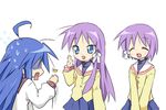  ahoge bad_id bad_pixiv_id clannad company_connection cosplay fujibayashi_kyou fujibayashi_kyou_(cosplay) fujibayashi_ryou fujibayashi_ryou_(cosplay) hiiragi_kagami hiiragi_tsukasa hikarizaka_private_high_school_uniform izumi_konata kyoto_animation lucky_star maruki_(punchiki) multiple_girls ryouou_school_uniform school_uniform serafuku siblings sisters surprised sweat twins waving 