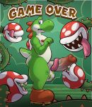 balls big_penis blue_eyes clothing countershade_face countershade_torso countershading elemental_creature erection fellatio flora_fauna footwear footwear_only game_over gameplay_mechanics genitals glans green_body group hi_res humanoid_genitalia humanoid_penis lalo_manias licking licking_lips male mario_bros mostly_nude multicolored_body nintendo nipples oral penile penis piranha_plant plant sex shoes shoes_only shy tail tongue tongue_out two_tone_body white_body yoshi