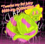 ambiguous_gender anthro apode big_butt bodily_fluids butt butt_focus darkner deltarune draconcopode floradinn gaizo_(artist) green_body huge_butt kaizoart legless naga nude onomatopoeia petals rumpy_apode serpentine solo solo_focus sound_effects sweat sweaty_butt tail text twerking undertale_(series)