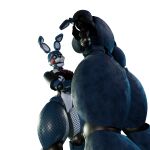 1:1 2025 3d_(artwork) animatronic anthro atumalaca bare_shoulders big_breasts big_butt black_clothing black_shirt black_topwear blue_body bow_tie breasts buckteeth butt clothed clothing crop_top crossed_arms crossgender digital_media_(artwork) duo female fishnet_clothing fishnet_leggings fishnet_legwear five_nights_at_freddy's five_nights_at_freddy's_2 genitals glistening glistening_body green_eyes hi_res lagomorph larger_anthro larger_female leggings legwear leporid looking_at_another looking_up_at_another low-angle_view machine mammal midriff missing_arm mtf_crossgender off_shoulder open_mouth purple_bow_tie purple_eyelids rabbit robot robot_anthro scottgames shirt simple_background size_difference smaller_anthro smaller_female standing talking_to_another teeth thick_thighs topwear toy_bonnie_(fnaf) vulva white_background wide_hips withered_bonnie_(fnaf)