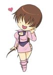  bangs brown_hair chibi hair_over_eyes heart shermie solo the_king_of_fighters 
