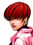  bangs hair_over_eyes hiroaki_(kof) red_hair shermie solo the_king_of_fighters 